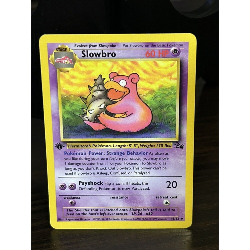 Pokemon TCG Fossil Slowbro 43/62 1st Edition Uncommon Regular EN MP Vintage